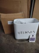 KitchenCraft Textured Utensil Holder with Geometric Hexagon Pattern. RRP £18.79 - GRADE B