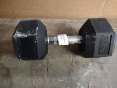 Pro Fitness 15kg Dumbbell. RRP £42.50 - GRADE U