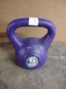 Opti Vinyl Kettlebell 6kg - Purple. RRP £16.00 - GRADE U