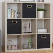 (P) RRP £65. Clever Cube 3x3 Storage Unit - Sanoma Oak. SKU: 587725. (H)1110 x (W)1110 x (D)390mm.