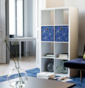 (P) RRP £60. Clever Cube 4x2 Storage Unit – White. SKU: 374340. (H)146 x (W)76 x (D)39cm