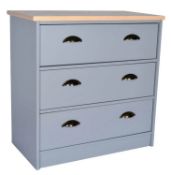 (R3) RRP £95. Ashton 3 Drawer Chest. (H746x W747x D394mm)