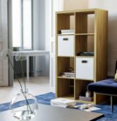 (P) RRP £60. Clever Cube 4x2 Storage Unit - Mango Oak. SKU: 591009. (H)146 x (W)76 x (D)39cm. This