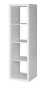 (P7) Clever Cube 4x1 Storage Unit – White. SKU: 374339. RRP £40. (W)41 x (D)39 x (H)146cm