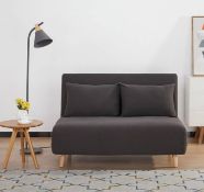 (P) RRP £250. Freya Folding Sofa Bed Charcoal (No Cushions). Sofa : (H)80 x (W)120 x (D)90cm. Bed
