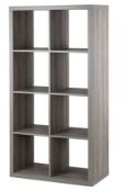 (P6) RRP £60. Clever Cube 4x2 Storage Unit - Grey Oak. SKU: 423337. (H)146 x (W)76 x (D)39cm