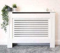 (P8) RRP £64.99. Horizontal Grill White Painted Radiator Cover - Small with Extra Height. Code: EX0
