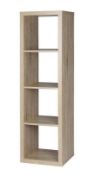 (P15) 1x4 Cube Storage Unit. Oak Finish. SKU: 401521. (W)41 x (D)39 x (H)146cm.