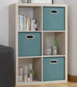(P) Clever Cube 3x2 Storage Unit - Sanoma Oak. SKU: 587724. RRP £55.00. 1110 H x 760 W x 390 D mm.