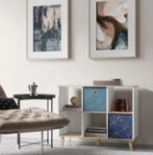 (P7) Clever Cube 2x3 Storage Unit with Wooden Legs - White & Oak. SKU: 591004. RRP £80. (H)854 x (W