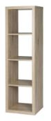 (P6) Clever Cube 4x1 Storage Unit – Oak. SKU: 401521. RRP £40.00. (W)41 x (D)39 x (H)146cm