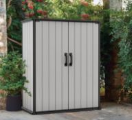 (P2) RRP £250. Keter Premier High Store Outdoor Plastic Garden Storage Shed 1400L – Grey. SKU: 5870