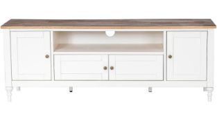 (2J) RRP £250. Laura TV Media Unit. SKU: 585427. (H)55 x (W)150 x (D)40cm. Unboxed - No Packaging.