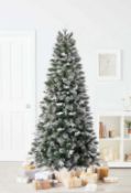 (P19) RRP £150. 7ft Sierra Pine Pre-Decorated Artificial Christmas Tree. SKU: 603116. (H)213 x (W)1