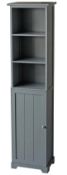 (4C) Classic Tallboy Grey. SKU: 521845. Paulownia Wood, Grey Painted Finish. (H140x W34x D25cm)