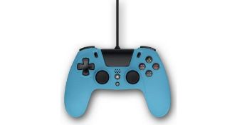 (11B) RRP £19.99 Each. 4x Gioteck VX4 Premium Wired Controller PS4 / PC Blue