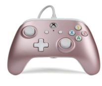 (10B) 4x Power A Enhanced Wired Controller Xbox One & PC. (3x Rose Gold. 1x Brushed Gunmetal). RRP