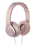 (10B) 4x Onn Wired Headphones. (3x Rose Gold, 1x Blue)