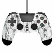 (11B) RRP £19.99. 5x Gioteck VX4 Premium Wired Controller PS4 / PC. (4x Camo, 1x Blue)