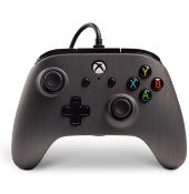 (10I) 4x Power A Enhanced Wired Controller Brushed Gunmetal Xbox One & PC. RRP £25 Each.