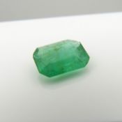 A natural emerald gemstone in an emerald-cut, weighing 1.17ct