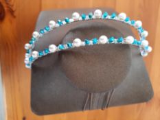 Liza Designs Blue and Clear Crystal Headband