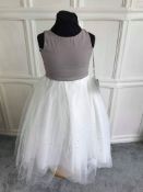 Ivory/Mocha Age 4 Flowergirl Dress