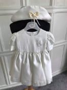 Ivory toddler Dress with Hat 3-6 Months