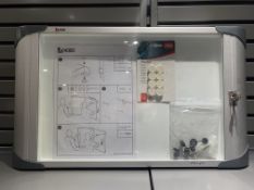 2 x A4 Nobo pacific glazed case, Whiteboard