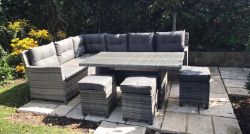 Brand New & Boxed Quality Assembled Outdoor Rattan Furniture Sets / Parasols Composite Decking Kits & Wood Embossed Composite Wall Cladding