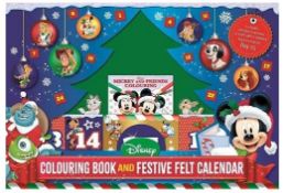 (7D) 7x Items. 1x Supermarket Toy. 2x Disney Colouring Book And Festive Calendar. 1x The Dinky Donk