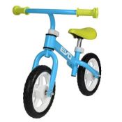 (7A) Contents Of Bay. 3x Items. 2x EVO Balance Bike (1x Pink, 1x Blue). 1x Wooden Modern Kitchen.