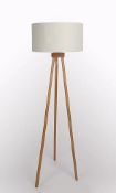(R8) 3x Tripod Floor Lamp Cream.