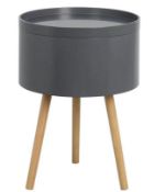 (8A) 6x Items. 1x Living Elements Storage Tray Side Table Grey / Oak. 2x LED Projection Light RRP £