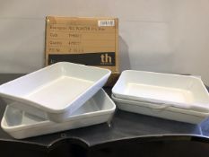 16 x fully vitrified rectangular oven dishes