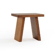 New Boxed Wooden Stool Rustic Solid Oak Traditional Cantilever Protective Wax RRP £130