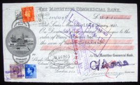 World War II Rare Cheque