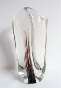 Signed F. M. Ronneby Sweden Hand Blown Art Glass Vase