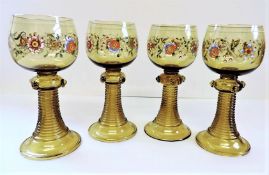 Antique Bohemian Hand Made Moser Roemer Hock Glasses