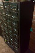 Antique Steel Bank Of Draws Rolls-Royce Workshop Derby
