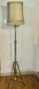 Arts & Crafts Brass And Copper Floor Standing¾Lampstand.1910C