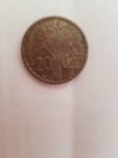 Scarce 1939 French Indo-China 20 Cents