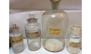 Victoriana Chemist Apothecary Bottles Including Glass Stoppers