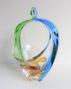 Franziek Zemek Mstisov •Rhapsodyê Art Glass Basket C. 1960'S