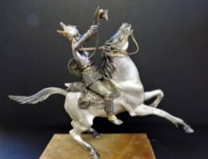 Guiseppe Vassari Silver Gilt Bronze Warrior For Gorham Silver Company