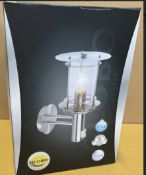 Brand New Globo Miami Outdoor Light Stainless Steel Transparent Clear Light RRP £60
