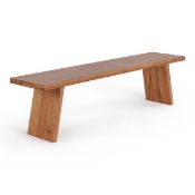 New Boxed Wooden Bench Natural Solid Oak Traditional Cantilever Protective Wax RRP £330