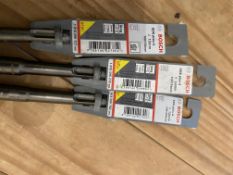 3 x Bosch SDS Plus -5 Long Life Smooth Drilling Drill Bits 10mm, 12mm, 14mm