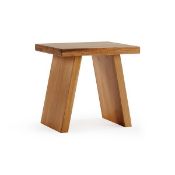 New Boxed Wooden Stool Natural Solid Oak Traditional Cantilever Protective Wax RRP £130