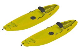 2 x Yellow Adult Sit On Kayak. Capacity 125Kgs (266Cm x 66Cm x 25Cm 18Kgs) Zzkay1003Y